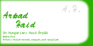 arpad haid business card